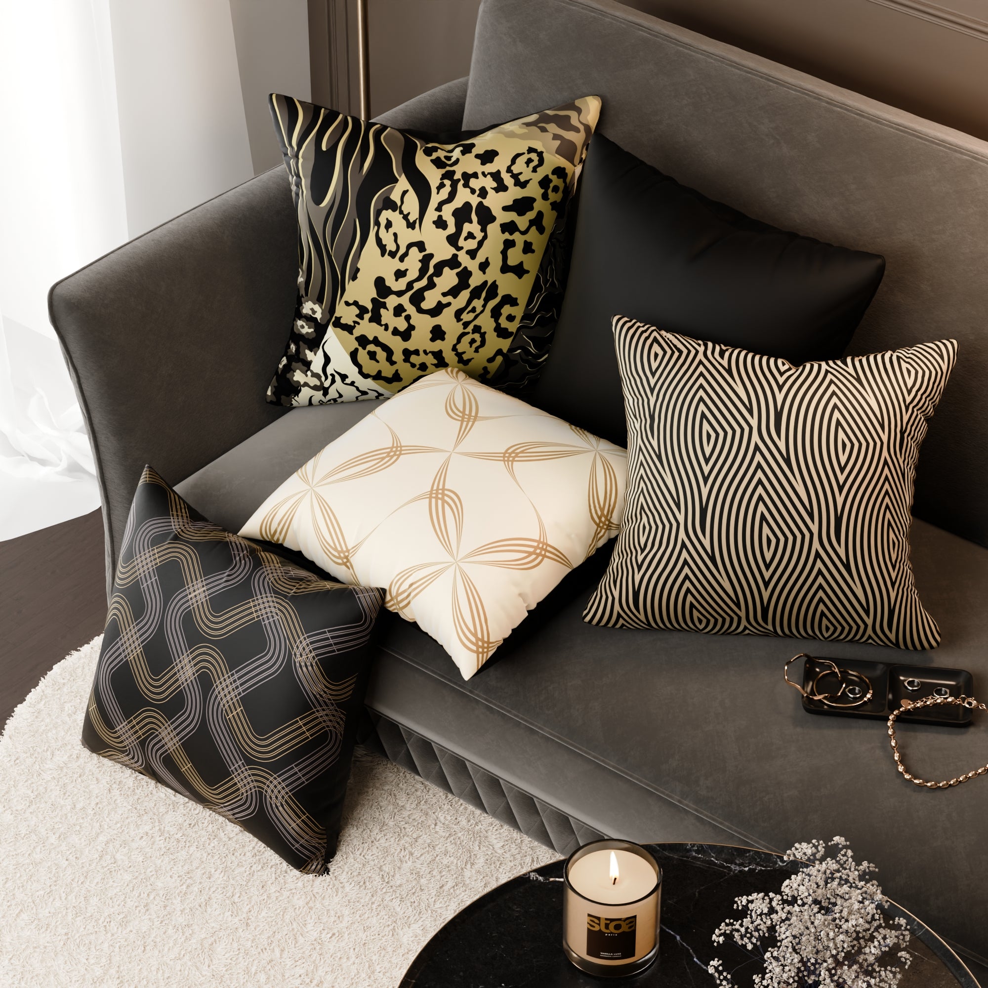 Anastasia’s Sovereign Cushion Cover 5 Pc Set