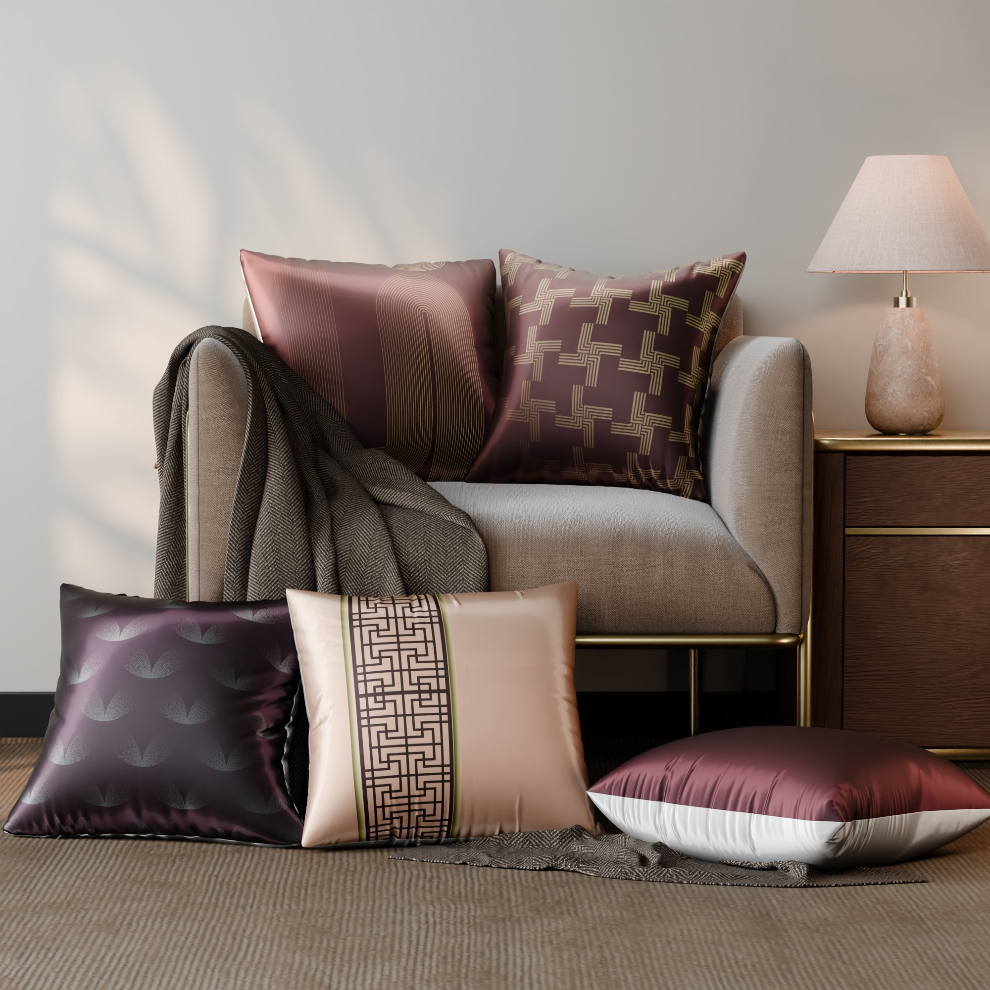 Cordelia’s Curtsey Cushion Cover 5 Pc Set