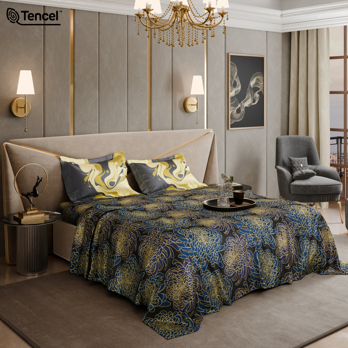 The Sapphire Gallerie Tencel™ Bedsheet Set