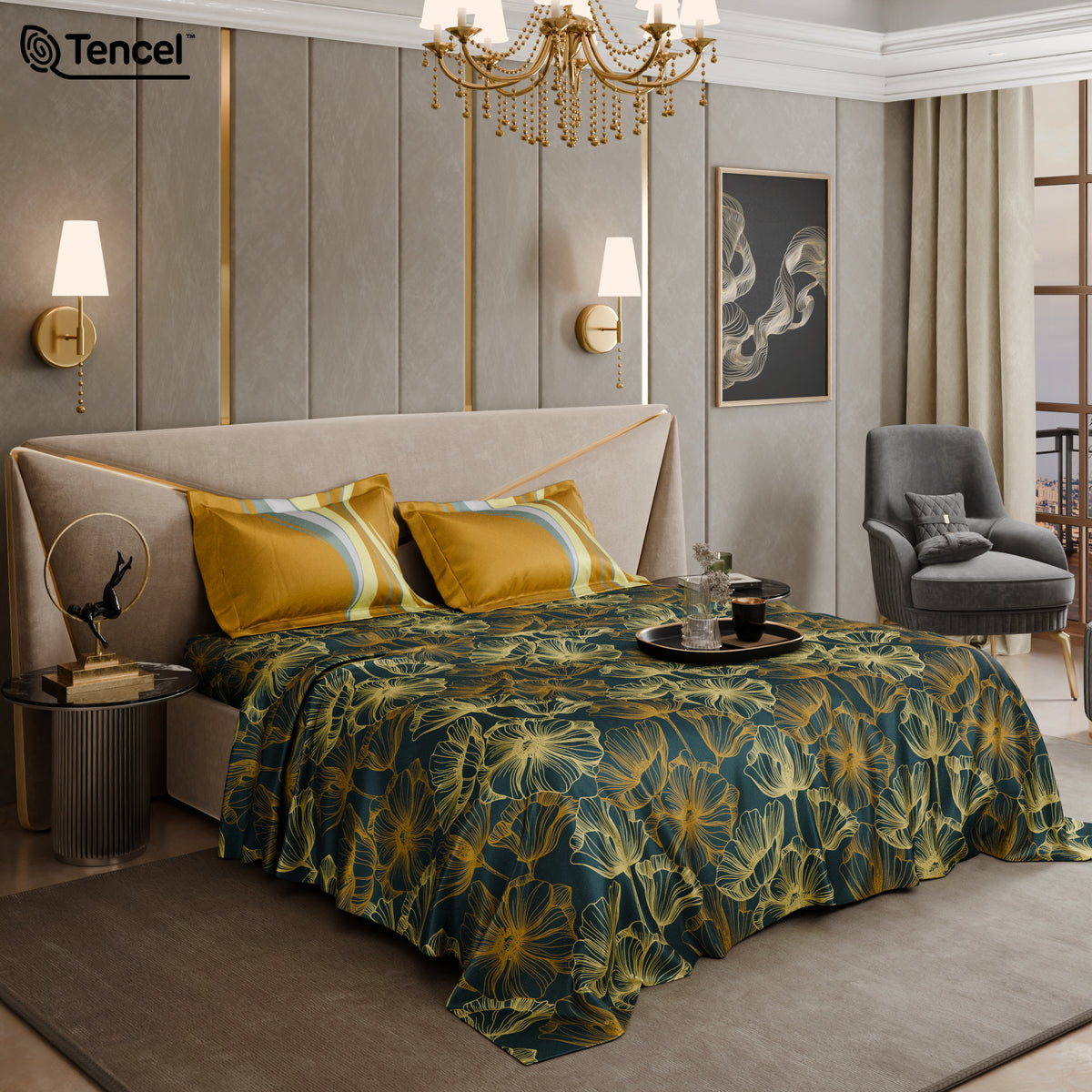 The Moonlit Courtyard Tencel™ Bedsheet Set
