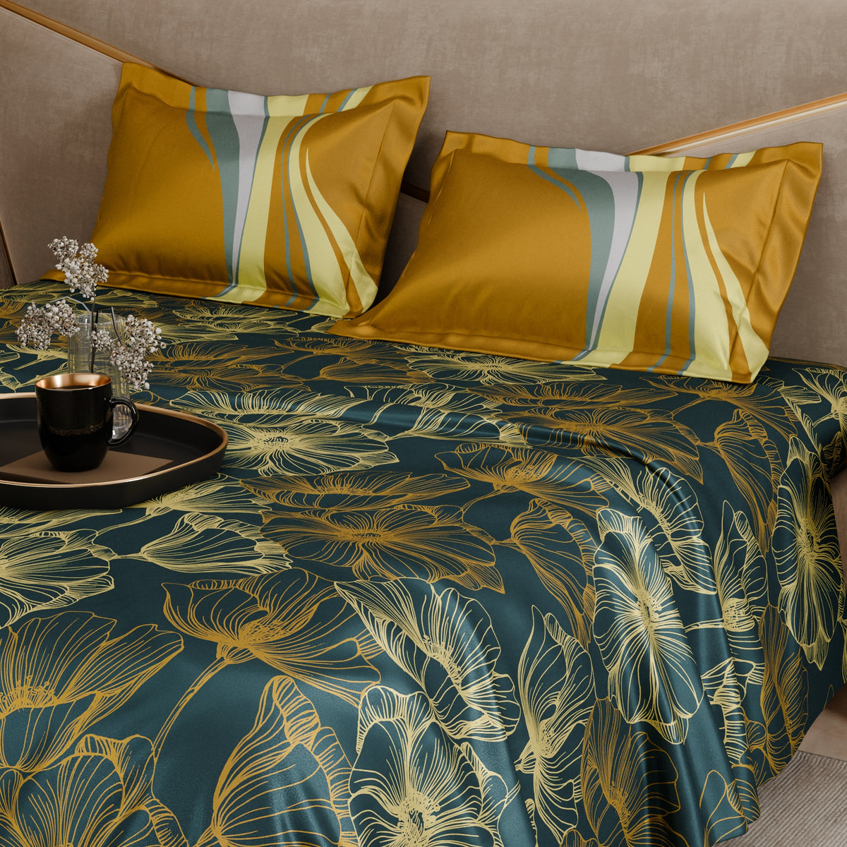 The Moonlit Courtyard Tencel™ Bedsheet Set