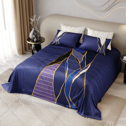 Indigo Fragment Bedsheet Set