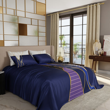 Indigo Fragment Bedsheet Set