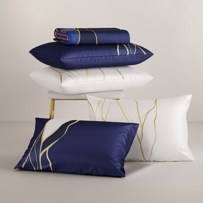 Indigo Fragment Enriched Cotton Bedsheet Set