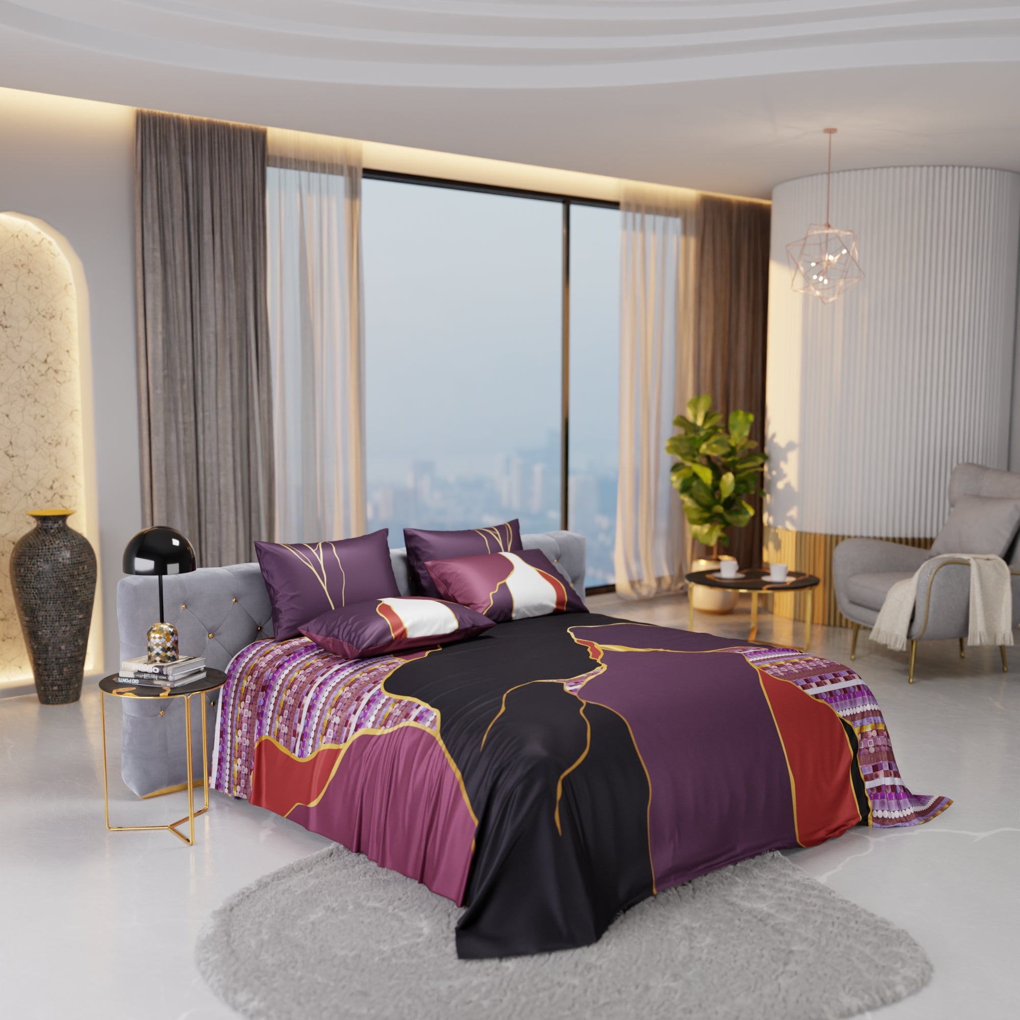 Ruby Rhapsody Enriched Cotton Bedsheet Set