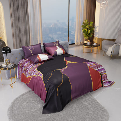 Ruby Rhapsody Enriched Cotton Bedsheet Set