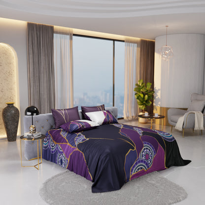 Burgundy Prism Enriched Cotton Bedsheet Set