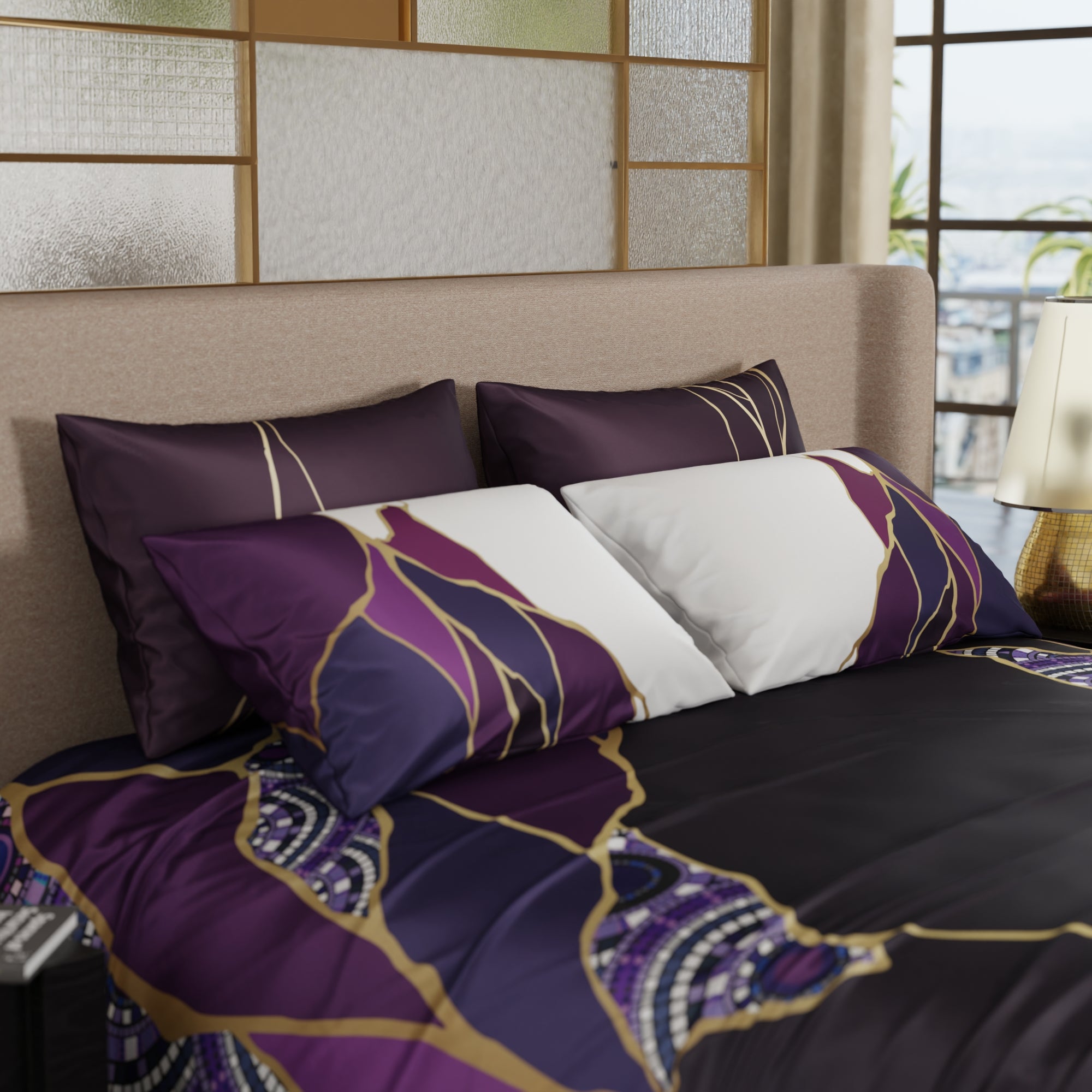 Burgundy Prism Bedsheet Set