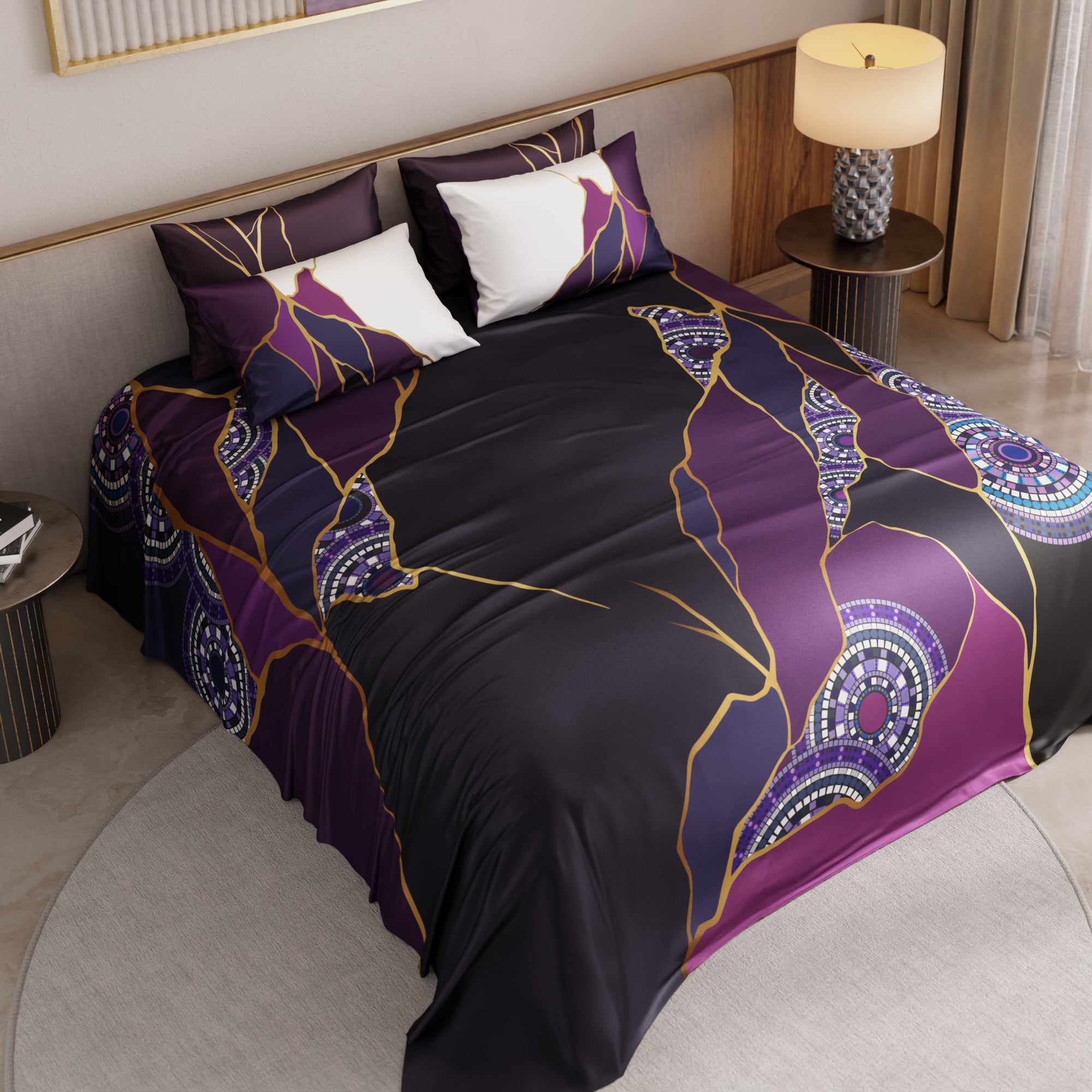 Burgundy Prism Bedsheet Set