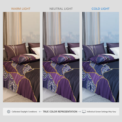 Burgundy Prism Enriched Cotton Bedsheet Set