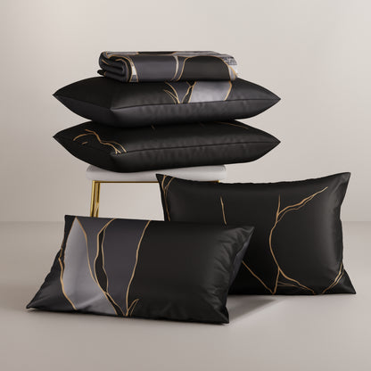 Charcoal Mirage Enriched Cotton Bedsheet Set