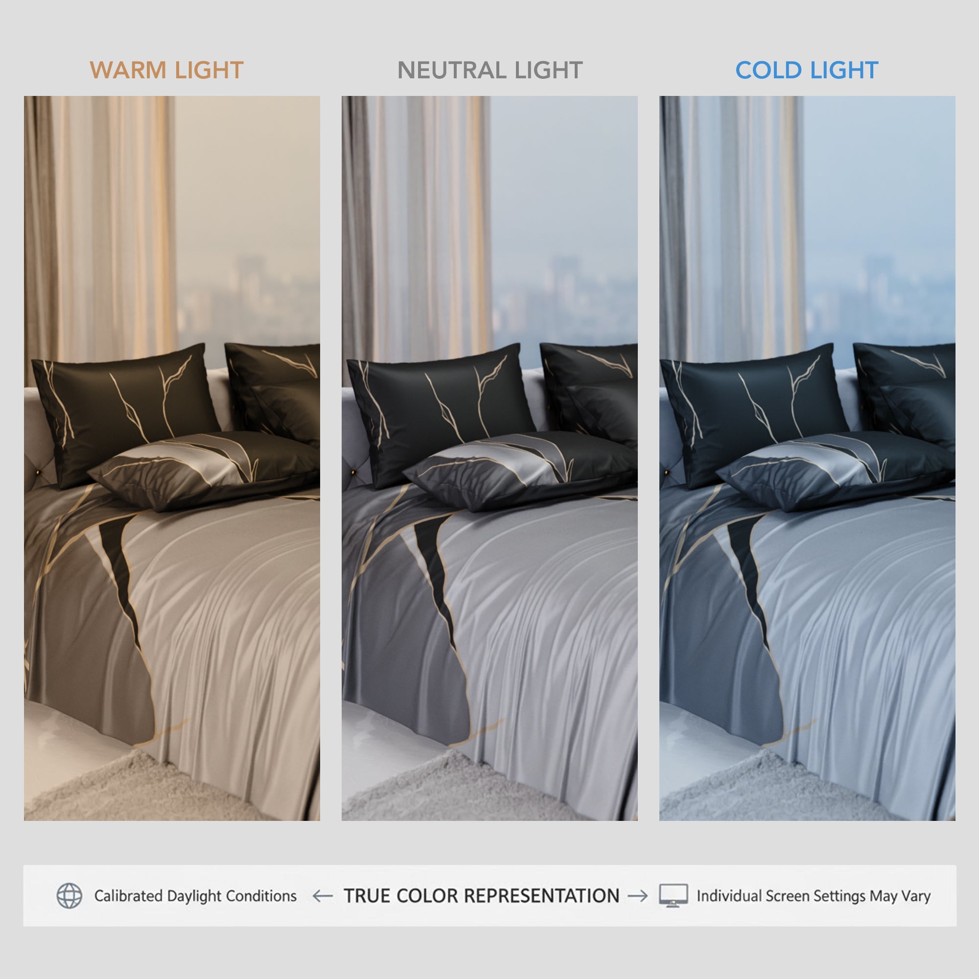 Charcoal Mirage Enriched Cotton Bedsheet Set