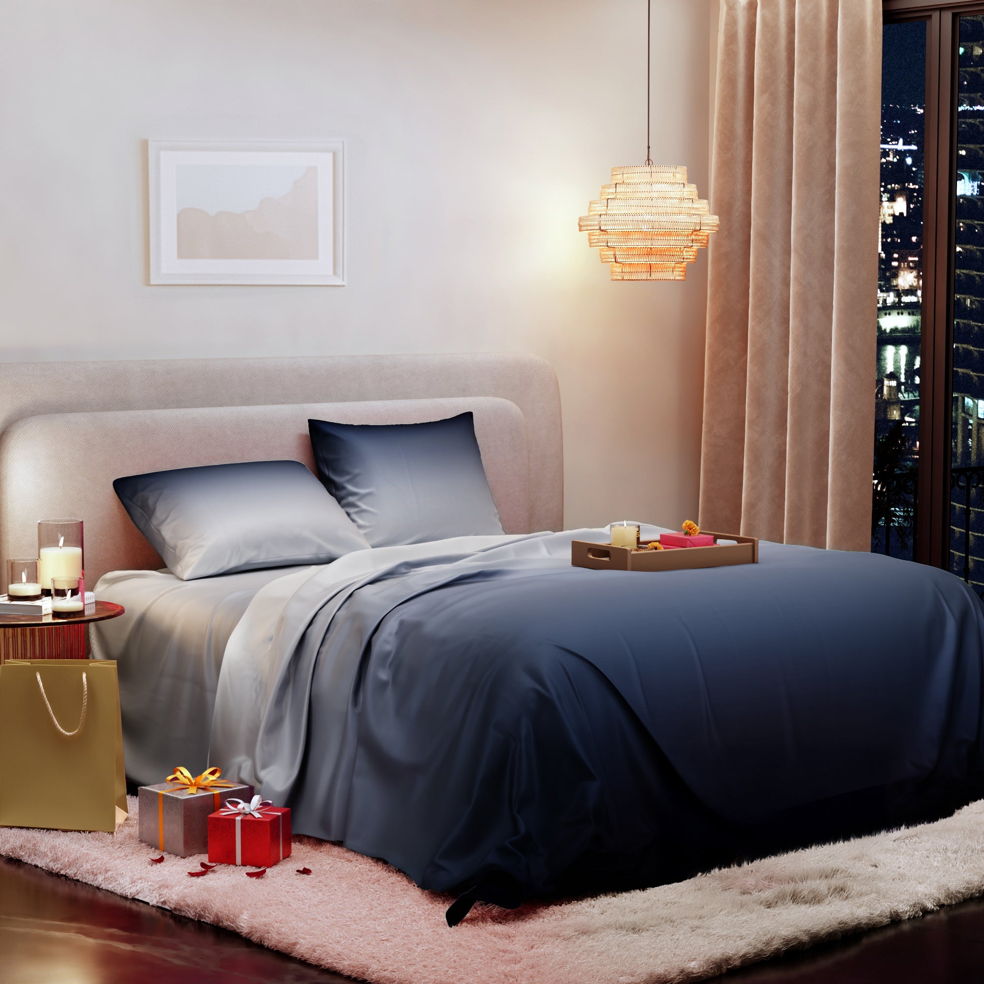 Moonlit Embrace Bedsheet Set