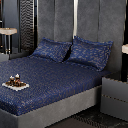 Sapphire Sparkle  Luxstre Cotton Fitted Sheet Set