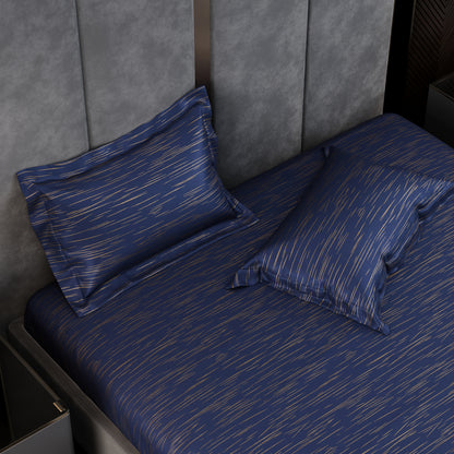 Sapphire Sparkle  Luxstre Cotton Fitted Sheet Set