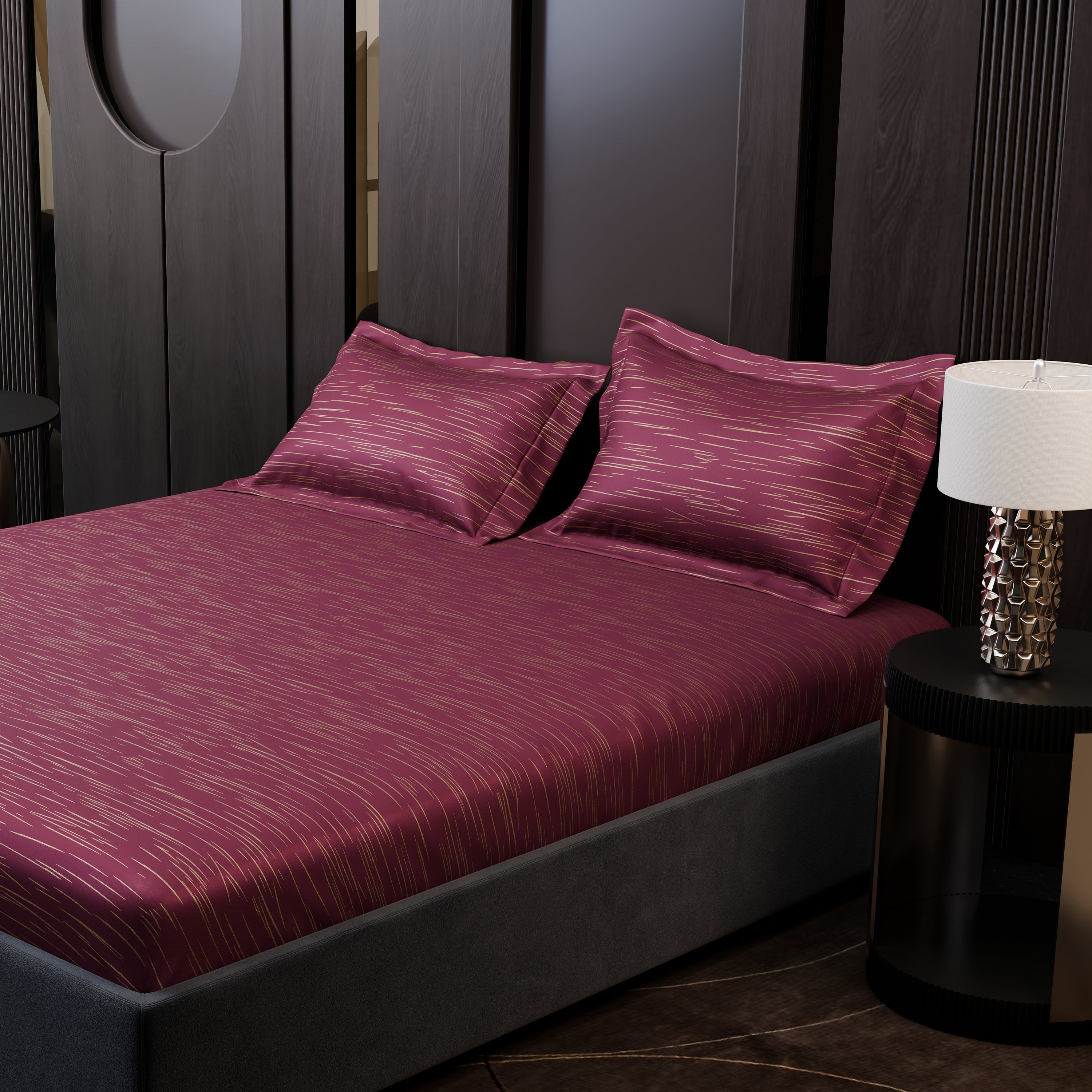 Crimson Radiance  Luxstre Cotton Fitted Sheet Set