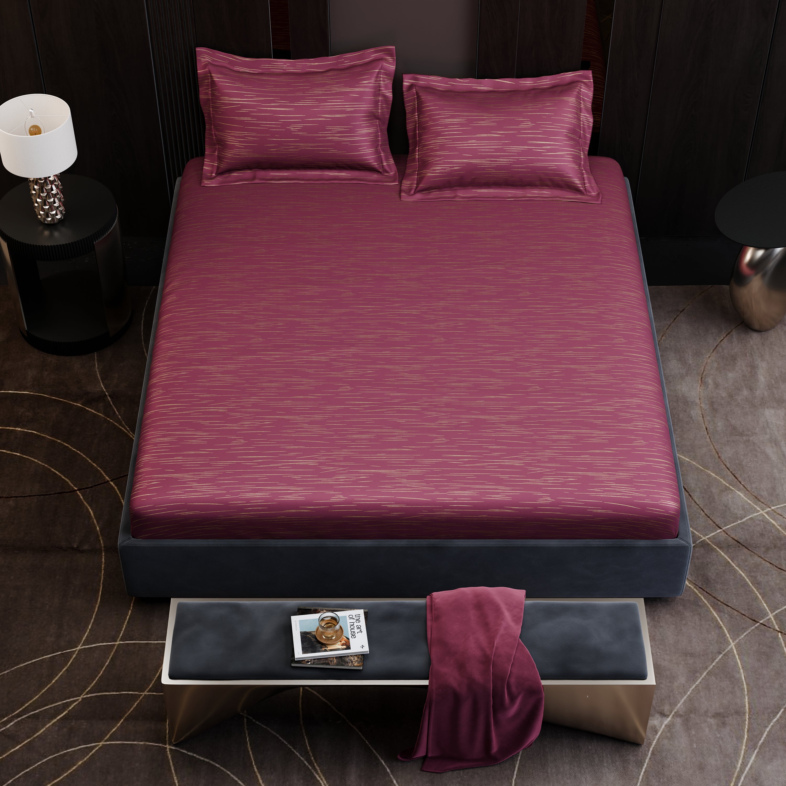 Crimson Radiance  Luxstre Cotton Fitted Sheet Set