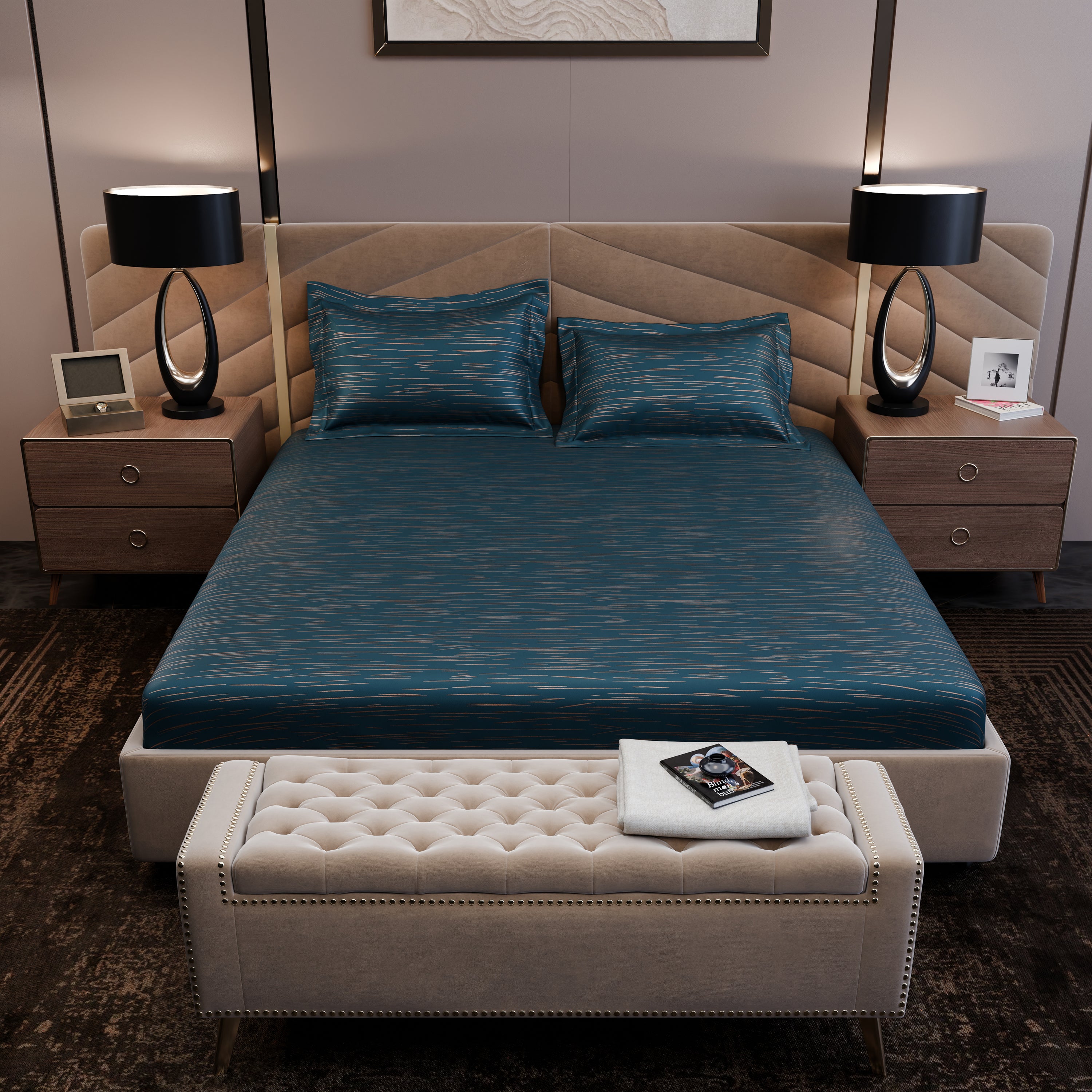 Azzure Dazzle  Luxstre Cotton Fitted Sheet Set