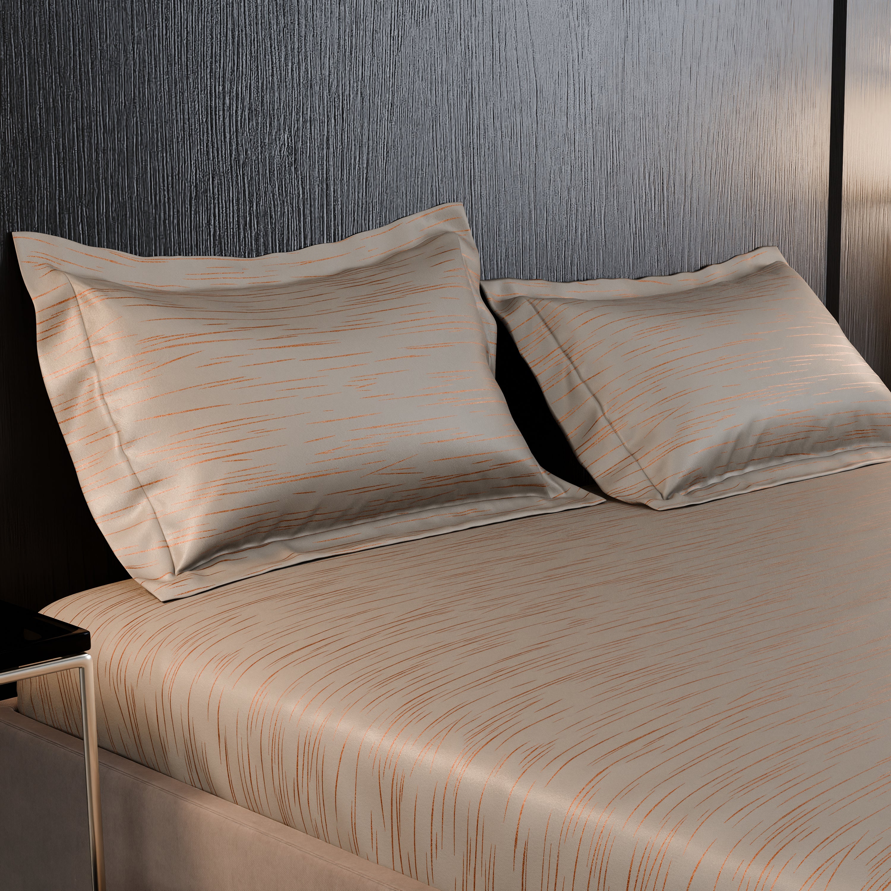 Sandstone Glow  Luxstre Cotton Fitted Sheet Set