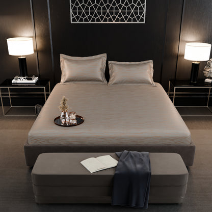 Sandstone Glow  Luxstre Cotton Fitted Sheet Set