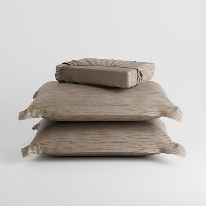 Sandstone Glow  Luxstre Cotton Fitted Sheet Set