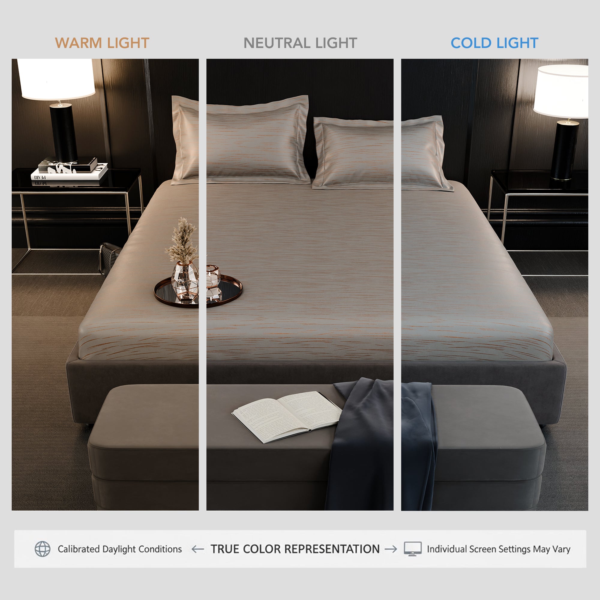 Sandstone Glow  Luxstre Cotton Fitted Sheet Set