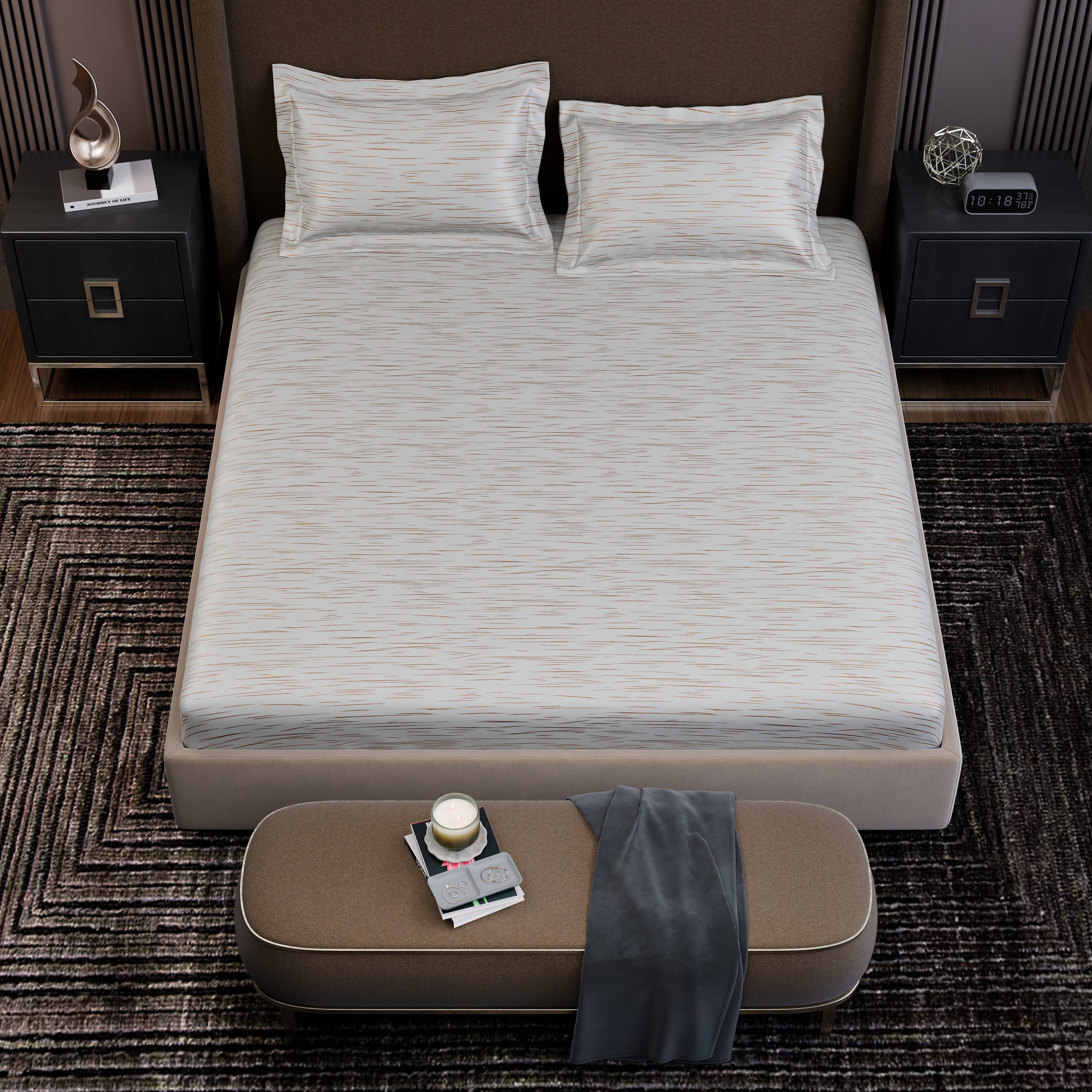 Ivory Rose  Luxstre Cotton Fitted Sheet Set