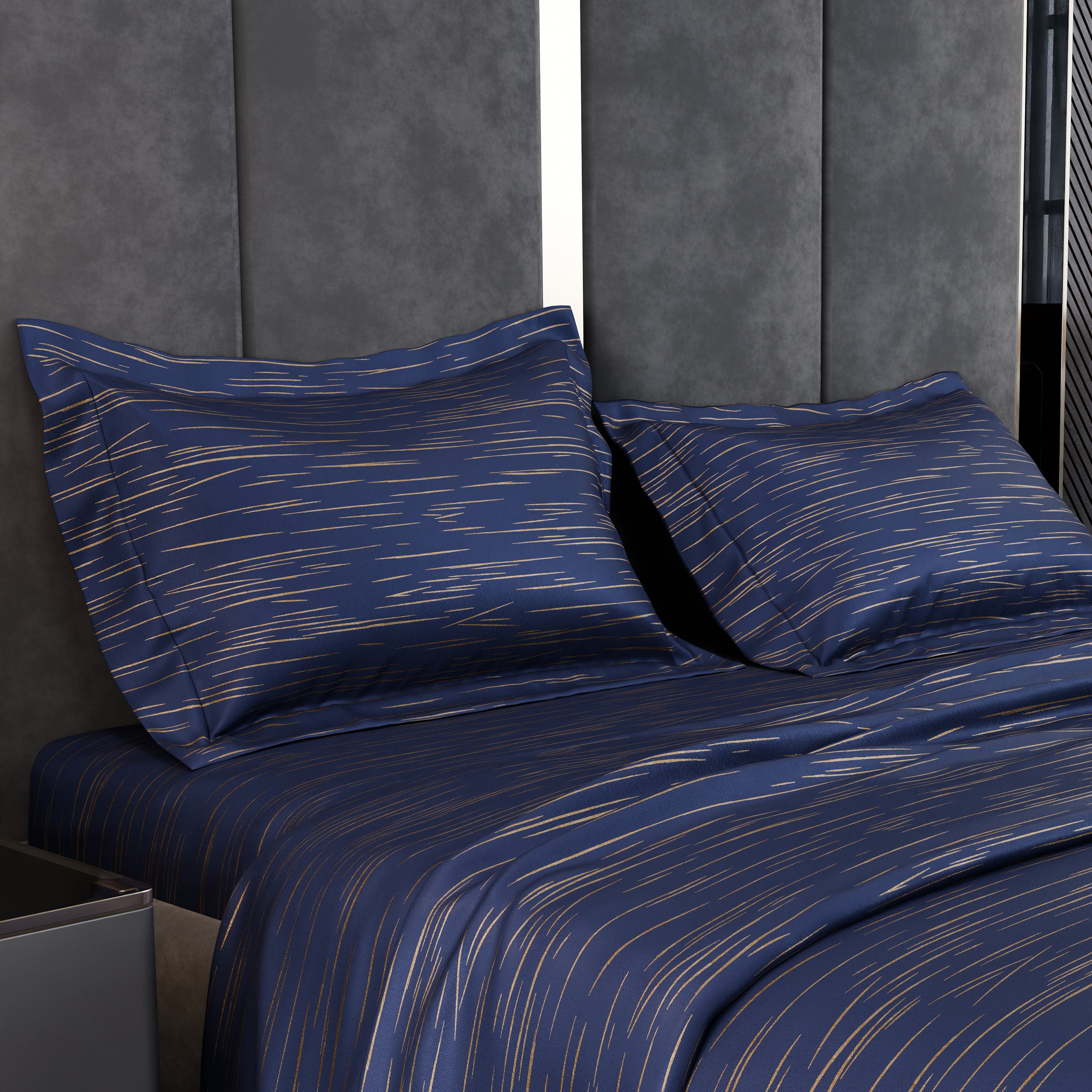 Sapphire Sparkle  Luxstre Cotton Bedsheet Set