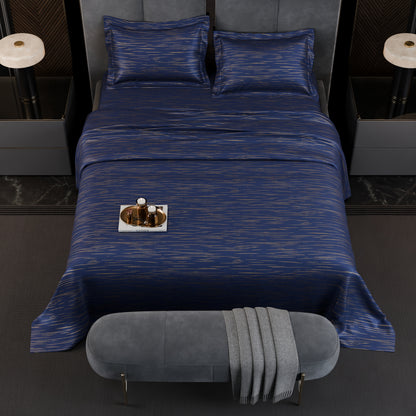 Sapphire Sparkle  Luxstre Cotton Bedsheet Set