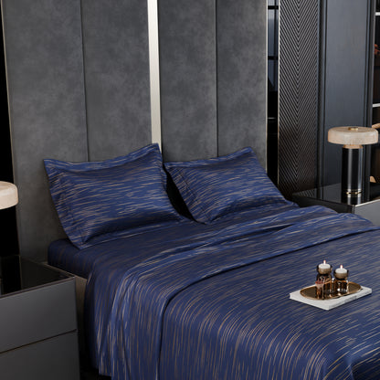 Sapphire Sparkle  Luxstre Cotton Bedsheet Set