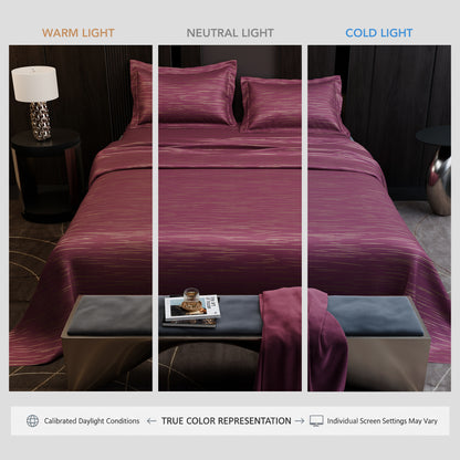 Crimson Radiance  Luxstre Cotton Bedsheet Set