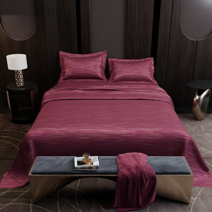 Crimson Radiance  Luxstre Cotton Bedsheet Set