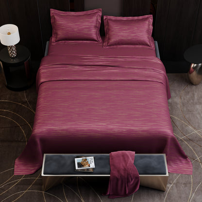 Crimson Radiance  Luxstre Cotton Bedsheet Set