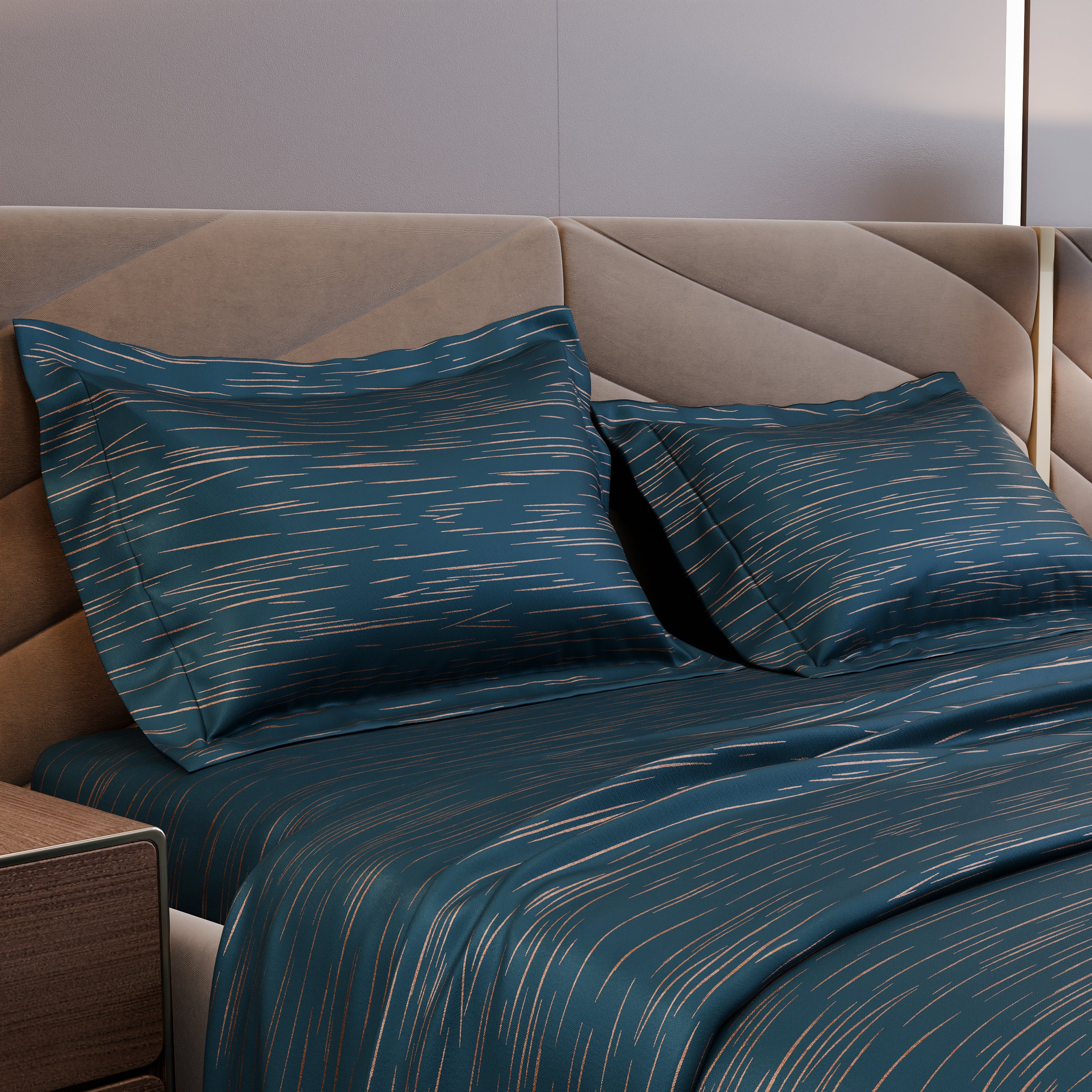 Azure Dazzle Luxstre Cotton Bedsheet Set