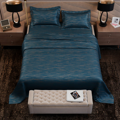 Azure Dazzle Luxstre Cotton Bedsheet Set