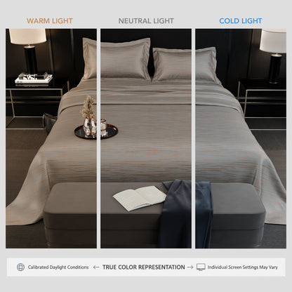 Sandstone Glow  Luxstre Cotton Bedsheet Set