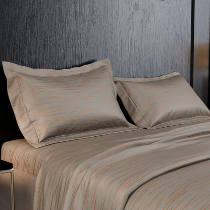 Sandstone Glow  Luxstre Cotton Bedsheet Set