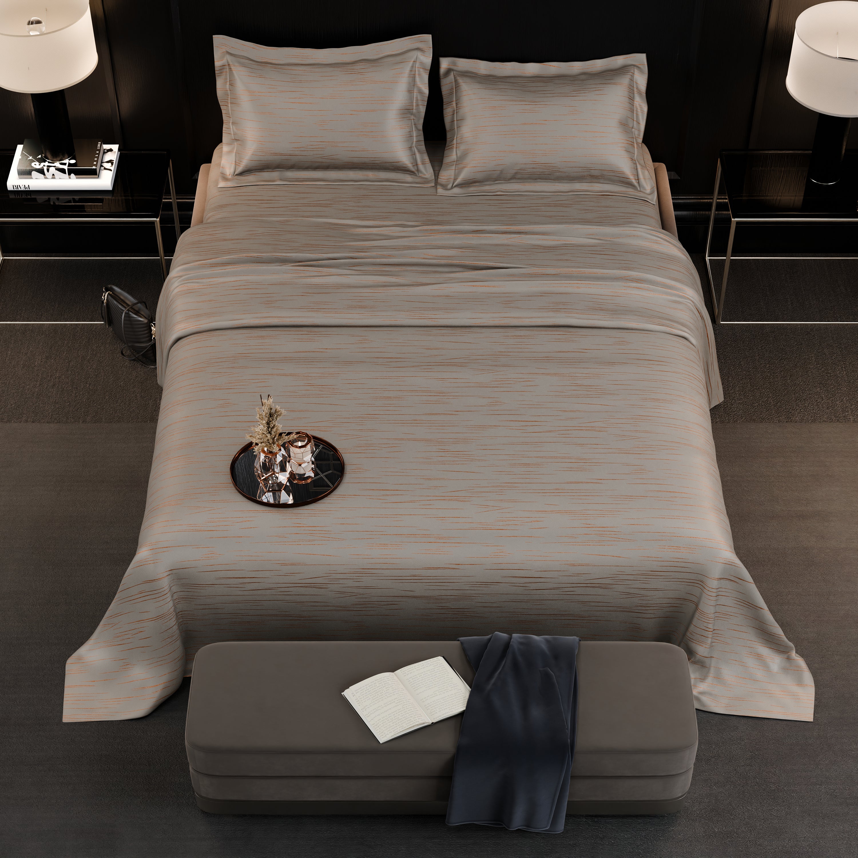 Sandstone Glow  Luxstre Cotton Bedsheet Set