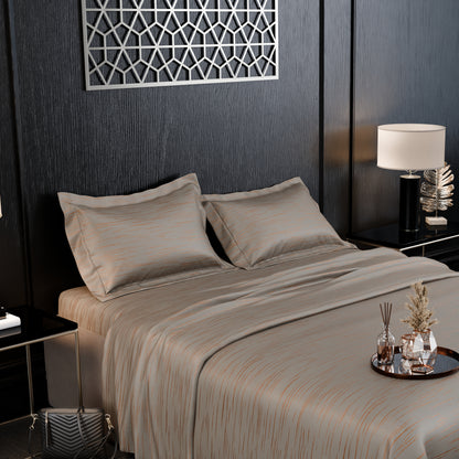 Sandstone Glow  Luxstre Cotton Bedsheet Set