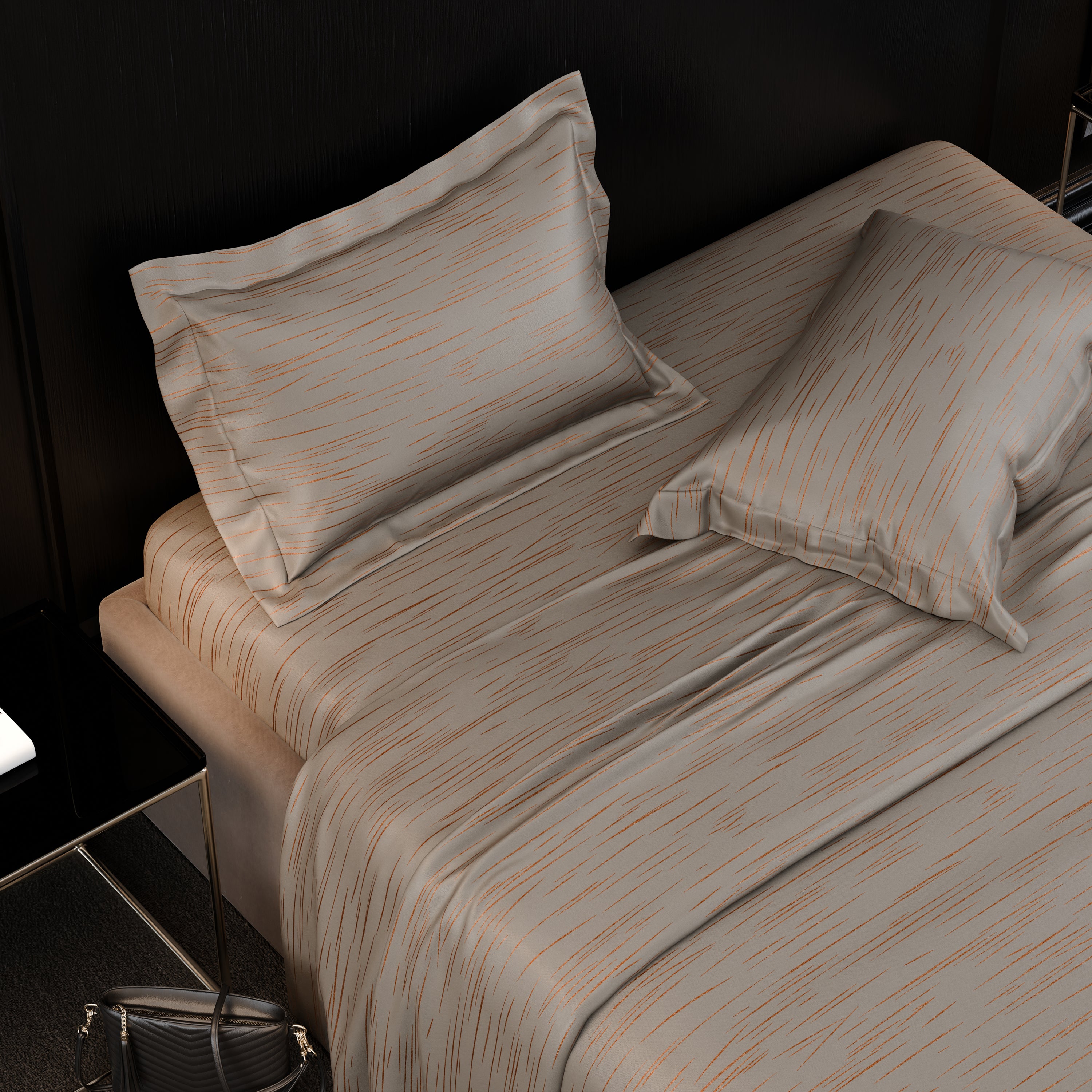 Sandstone Glow  Luxstre Cotton Bedsheet Set