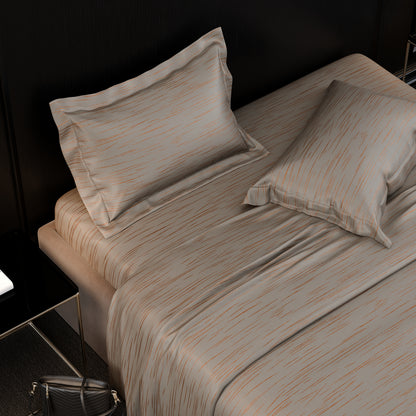 Sandstone Glow  Luxstre Cotton Bedsheet Set