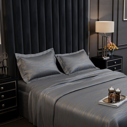 Golden Dusk Luxstre Cotton Bedsheet Set