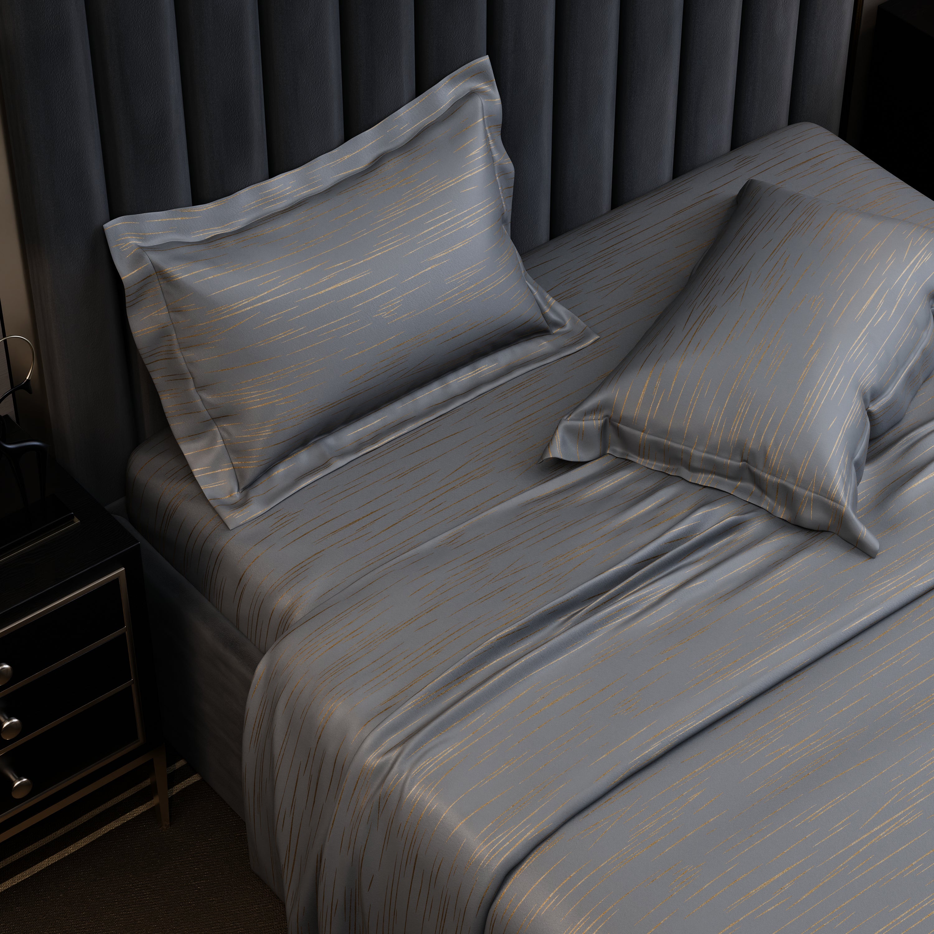 Golden Dusk Luxstre Cotton Bedsheet Set
