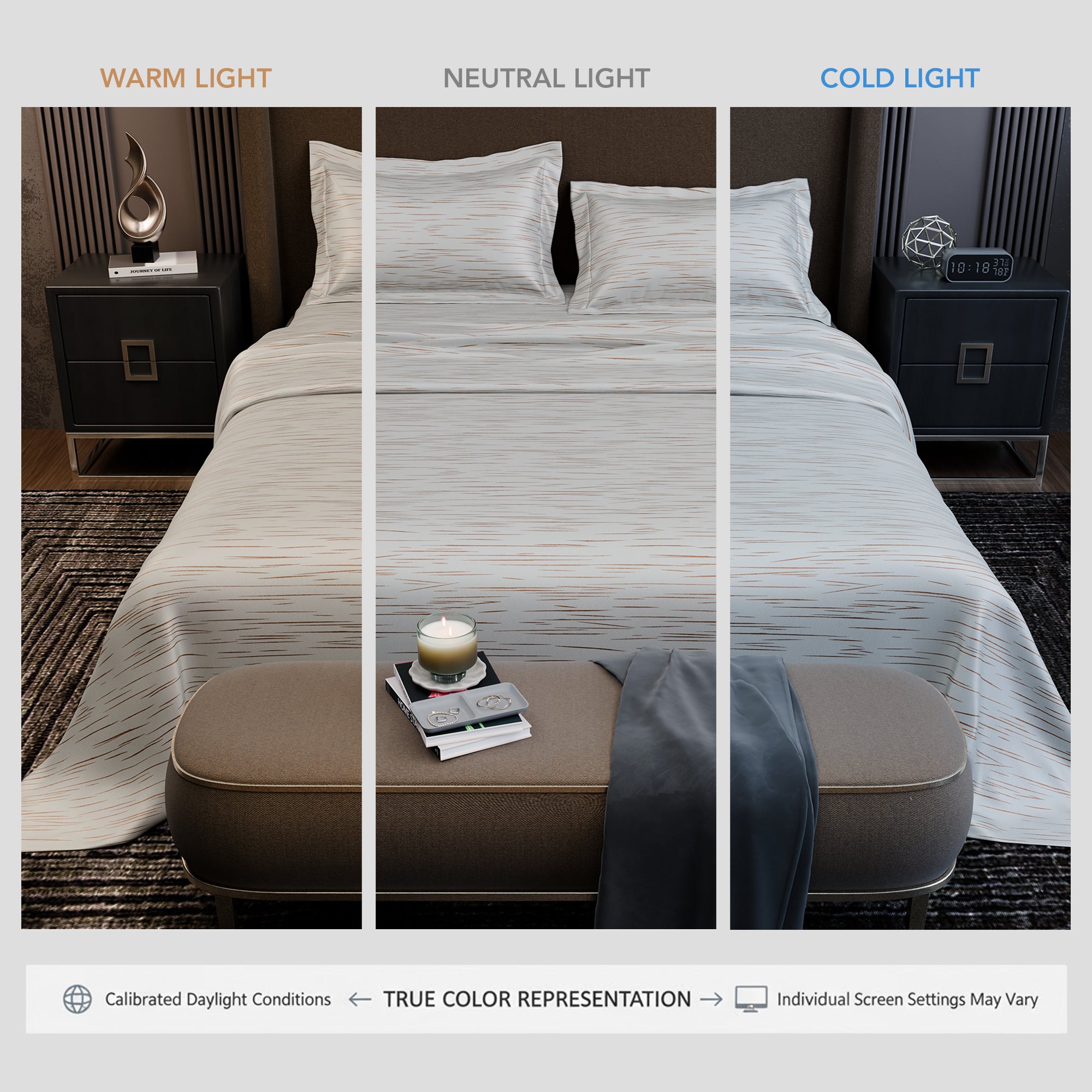 Ivory Rosé  Luxstre Cotton Bedsheet Set