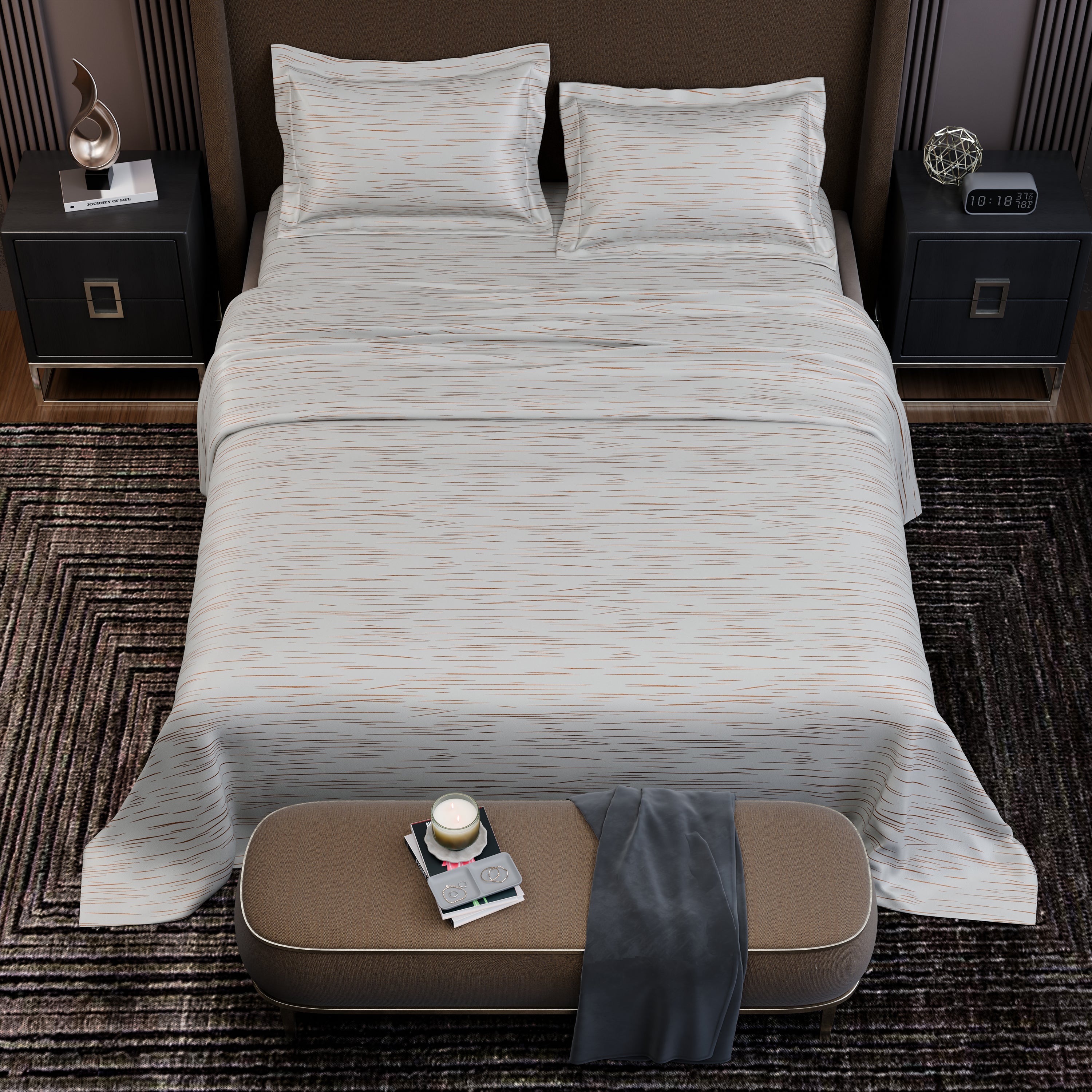 Ivory Rosé  Luxstre Cotton Bedsheet Set