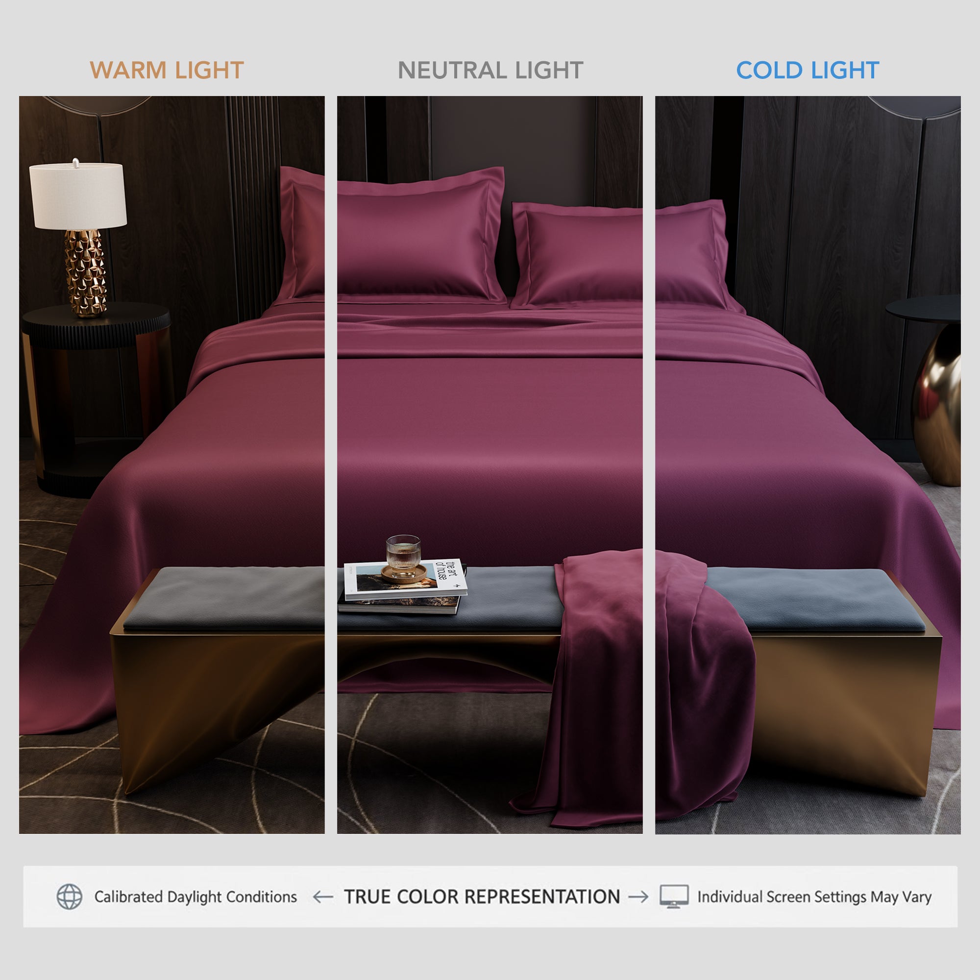 Cherry Crimson Luxstre Cotton Bed Sheet Set