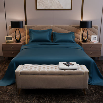Ocean Azure Luxstre Cotton Bed Sheet Set
