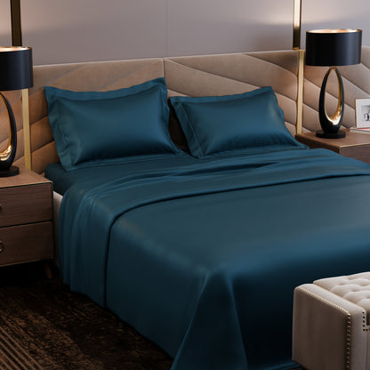 Ocean Azure Luxstre Cotton Bed Sheet Set