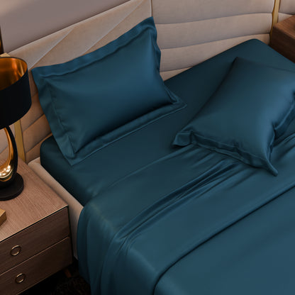 Ocean Azure Luxstre Cotton Bed Sheet Set