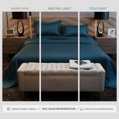 Ocean Azure Luxstre Cotton Bed Sheet Set